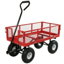 Sunnydaze Decor Sunnydaze Outdoor Lawn and Garden Heavy-Duty Steel Utility Cart with Removable Sides and Weather-Resistant Polyester Liner - Red -Gardening Official Shop unnamed file 1009