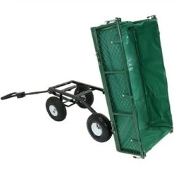 Sunnydaze Decor Sunnydaze Outdoor Lawn and Garden Heavy-Duty Steel Dump Cart with Removable Sides and Weather-Resistant Polyester Liner - Green -Gardening Official Shop unnamed file 1017