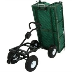 Sunnydaze Decor Sunnydaze Outdoor Lawn and Garden Heavy-Duty Steel Dump Cart with Removable Sides and Weather-Resistant Polyester Liner - Green -Gardening Official Shop unnamed file 1018