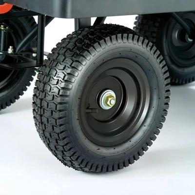 Gorilla Carts Gorilla Cart GORMP-12 5 Cubic Feet 1200 Pound Capacity Heavy Duty Durable Steel Multi Use Quick Dump Wagon Utility Cart w/ 2 In 1 Towing Handle, Gray 4 Gorilla Carts Gorilla Cart GORMP-12 5 Cubic Feet 1200 Pound Capacity Heavy Duty Durable Steel Multi Use Quick Dump Wagon Utility Cart w/ 2 In 1 Towing Handle, Gray - Image 4