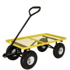 Sunnydaze Decor Sunnydaze Outdoor Lawn and Garden Heavy-Duty Durable Steel Mesh Utility Wagon Cart with Removable Sides - Yellow -Gardening Official Shop unnamed file 1027