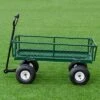 Costway Heavy Duty Lawn Garden Utility Cart Wagon Wheelbarrow Steel Trailer