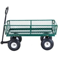 Costway Heavy Duty Lawn Garden Utility Cart Wagon Wheelbarrow Steel Trailer -Gardening Official Shop unnamed file 1040