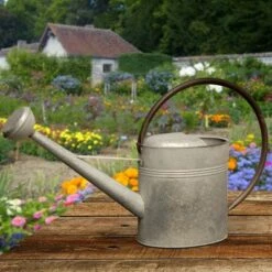 Garden Accents Antique Watering Can Silver 18" - National Tree Company