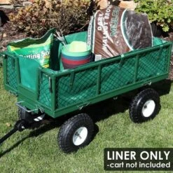 Sunnydaze Decor Sunnydaze Outdoor Lawn and Garden Weather-Resistant Heavy-Duty Polyester Utility Dump Cart Protective Liner - Green