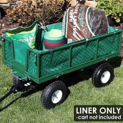 Sunnydaze Decor Sunnydaze Outdoor Lawn and Garden Weather-Resistant Heavy-Duty Polyester Utility Dump Cart Protective Liner - Green 1 Sunnydaze Decor Sunnydaze Outdoor Lawn and Garden Weather-Resistant Heavy-Duty Polyester Utility Dump Cart Protective Liner - Green