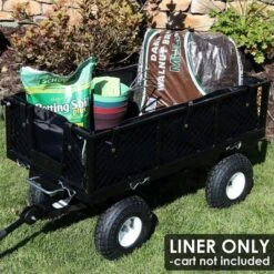 Sunnydaze Decor Sunnydaze Outdoor Lawn and Garden Weather-Resistant Heavy-Duty Polyester Utility Dump Cart Protective Liner - Black