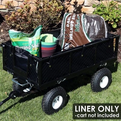 Sunnydaze Decor Sunnydaze Outdoor Lawn and Garden Weather-Resistant Heavy-Duty Polyester Utility Dump Cart Protective Liner - Black 1 Sunnydaze Decor Sunnydaze Outdoor Lawn and Garden Weather-Resistant Heavy-Duty Polyester Utility Dump Cart Protective Liner - Black