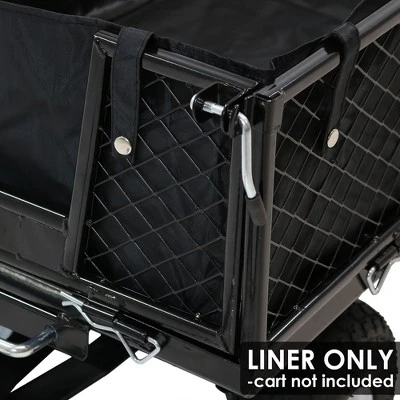 Sunnydaze Decor Sunnydaze Outdoor Lawn and Garden Weather-Resistant Heavy-Duty Polyester Utility Dump Cart Protective Liner - Black 4 Sunnydaze Decor Sunnydaze Outdoor Lawn and Garden Weather-Resistant Heavy-Duty Polyester Utility Dump Cart Protective Liner - Black - Image 4