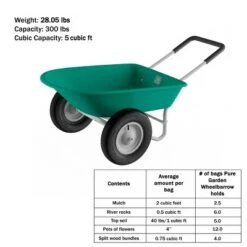 Nature Spring 2-Wheeled Garden Wheelbarrow for Residential DIY Landscaping, Lawn Care, and Remodeling -Gardening Official Shop unnamed file 1116