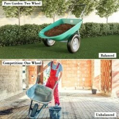 Nature Spring 2-Wheeled Garden Wheelbarrow for Residential DIY Landscaping, Lawn Care, and Remodeling -Gardening Official Shop unnamed file 1119