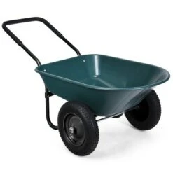 Costway 2 Tire Wheelbarrow Cart Heavy-duty Dolly Utility Cart Green -Gardening Official Shop unnamed file 1130