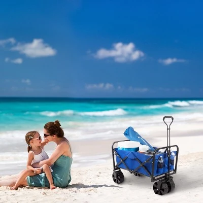 Nature Spring All-Terrain Heavy-Duty Collapsible Utility Wagon With Telescopic Handle 3 Nature Spring All-Terrain Heavy-Duty Collapsible Utility Wagon With Telescopic Handle - Image 3