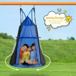 Costway 40'' Kids Hanging Chair Swing Tent Set Hammock Nest Pod Seat -Gardening Official Shop unnamed file 1157