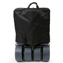 Mac Sports Heavy Duty Steel Frame Collapsible Folding 150-Lb Capacity Outdoor Beach Garden Utility Wagon Cart with 4 All Terrain Wheels & Table, Black