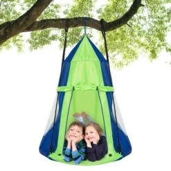 Costway 40'' Kids Hanging Chair Swing Tent Set Hammock Nest Pod Seat -Gardening Official Shop unnamed file 1165