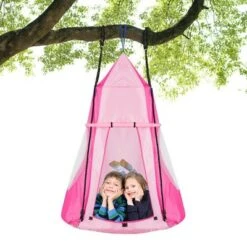 Costway 40'' Kids Hanging Chair Swing Tent Set Hammock Nest Pod Seat -Gardening Official Shop unnamed file 1167