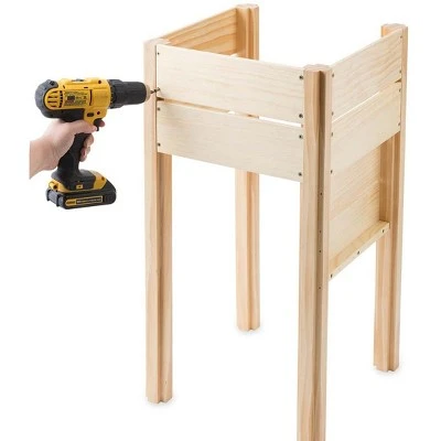 HearthSong Grow With Me Triple Garden Pine Wood Planter with Fabric Liners For Kids Gardening 9 HearthSong Grow With Me Triple Garden Pine Wood Planter with Fabric Liners For Kids Gardening - Image 9