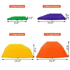 Costway 11pcs Kids Balance Stepping Stones w/ Non-Slip Bottom Indoor & Outdoor Toy