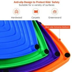 Costway 11pcs Kids Balance Stepping Stones w/ Non-Slip Bottom Indoor & Outdoor Toy -Gardening Official Shop unnamed file 1190