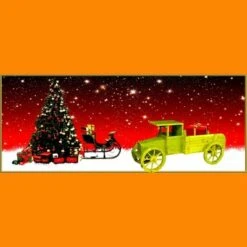 Gardenised Outdoor Old Style Wooden Car Shape Garden Planter, Kids Christmas Holiday Gift, Green