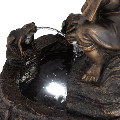 John Timberland Outdoor Floor Fountain with Light LED 26" High Two Kids Over Pond for Garden Patio Backyard Deck Home Porch House 3 John Timberland Outdoor Floor Fountain with Light LED 26" High Two Kids Over Pond for Garden Patio Backyard Deck Home Porch House - Image 3