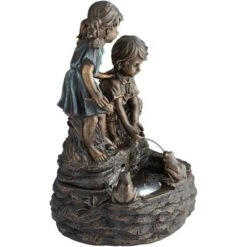 John Timberland Outdoor Floor Fountain with Light LED 26" High Two Kids Over Pond for Garden Patio Backyard Deck Home Porch House 10 John Timberland Outdoor Floor Fountain with Light LED 26" High Two Kids Over Pond for Garden Patio Backyard Deck Home Porch House -Gardening Official Shop unnamed file 1211