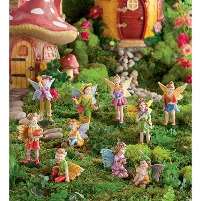 HearthSong Fairy Village Set with Five Decorative Resin Houses and 10 Nature-Themed Fairies 3 HearthSong Fairy Village Set with Five Decorative Resin Houses and 10 Nature-Themed Fairies - Image 3