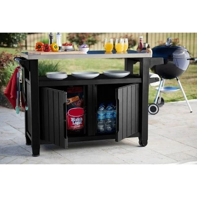 XL Unity Outdoor Patio Prep Station With Storage Graphite - Keter 2 XL Unity Outdoor Patio Prep Station With Storage Graphite - Keter - Image 2