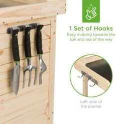 Best Choice Products Outdoor Garden Wooden Potting Bench Work Station w/ Metal Table Top, Cabinet - Natural -Gardening Official Shop unnamed file 1302