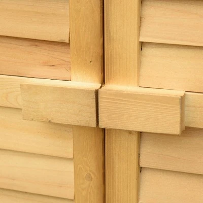 Outsunny Garden Potting Bench Table Wooden Workstation Shed with Tabletop Hooks 3-Tier Shelves Cabinet and 2 Magnetic Close Doors 7 Outsunny Garden Potting Bench Table Wooden Workstation Shed with Tabletop Hooks 3-Tier Shelves Cabinet and 2 Magnetic Close Doors - Image 7