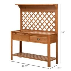 Outsunny 48'' Garden Wooden Potting Bench Table w/ Metal Screen Draining Area Side Hooks Drawer Open Upper/Lower Shelf 9 Outsunny 48'' Garden Wooden Potting Bench Table w/ Metal Screen Draining Area Side Hooks Drawer Open Upper/Lower Shelf -Gardening Official Shop unnamed file 1320