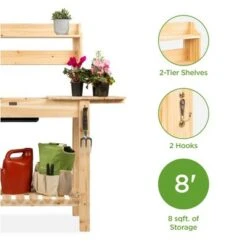 Best Choice Products Wood Garden Potting Bench Workstation Table w/ Sliding Tabletop, Food Grade Dry Sink - Natural -Gardening Official Shop unnamed file 1326