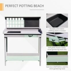 Outsunny 36.25" x 16.75" Raised Outdoor Wooden Potting Bench Table with Built-in Sink Shelf Storage & Ergonomic Design 8 Outsunny 36.25" x 16.75" Raised Outdoor Wooden Potting Bench Table with Built-in Sink Shelf Storage & Ergonomic Design -Gardening Official Shop unnamed file 1331