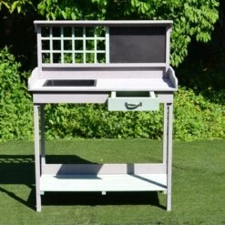Outsunny 36.25" x 16.75" Raised Outdoor Wooden Potting Bench Table with Built-in Sink Shelf Storage & Ergonomic Design 11 Outsunny 36.25" x 16.75" Raised Outdoor Wooden Potting Bench Table with Built-in Sink Shelf Storage & Ergonomic Design -Gardening Official Shop unnamed file 1334