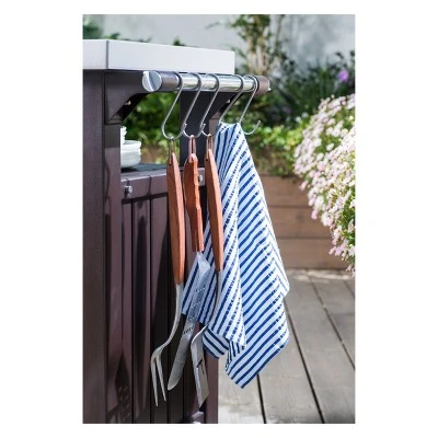 XL Unity Outdoor Patio Prep Station With Storage Brown - Keter 4 XL Unity Outdoor Patio Prep Station With Storage Brown - Keter - Image 4