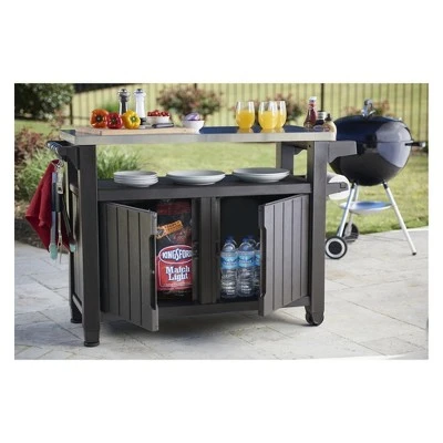 XL Unity Outdoor Patio Prep Station With Storage Brown - Keter 6 XL Unity Outdoor Patio Prep Station With Storage Brown - Keter - Image 6