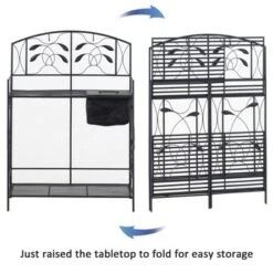 Outsunny Outdoor Folding Metal Potting Bench Work Table with Build-In Bag with Cover 5 Hanging Hooks & Open Shelf -Gardening Official Shop unnamed file 1343