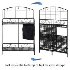 Outsunny Outdoor Folding Metal Potting Bench Work Table with Large Build-In Bag with Cover 5 Hanging Hooks & Shelf 11 Outsunny Outdoor Folding Metal Potting Bench Work Table with Large Build-In Bag with Cover 5 Hanging Hooks & Shelf -Gardening Official Shop unnamed file 1352