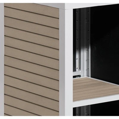 Travira Host Stand Base Shelves with Topper Flint/Vintage Tekwood - Oxford Garden 1 Travira Host Stand Base Shelves with Topper Flint/Vintage Tekwood - Oxford Garden