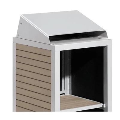 Travira Host Stand Base Shelves with Topper Flint/Vintage Tekwood - Oxford Garden 2 Travira Host Stand Base Shelves with Topper Flint/Vintage Tekwood - Oxford Garden - Image 2