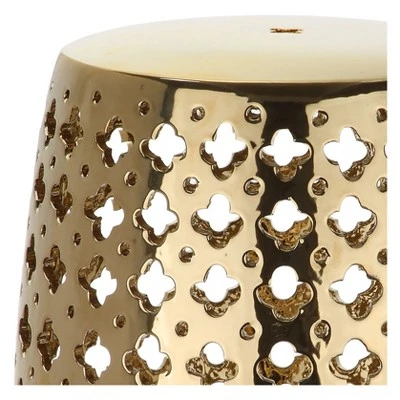 Lacey Garden Patio Stool - Gold - Safavieh 2 Lacey Garden Patio Stool - Gold - Safavieh - Image 2