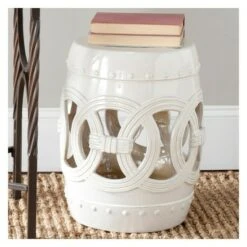 Double Coin Patio Stool - Safavieh Blue