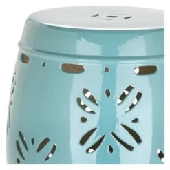 Alzira Garden Stool - Blue - Safavieh