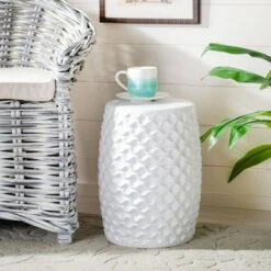 Randon Garden Stool - White - Safavieh