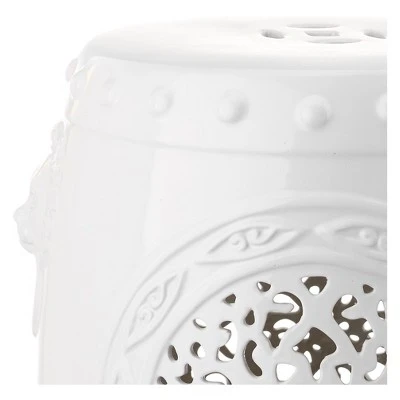 Flower Drum Garden Stool - White - Safavieh 3 Flower Drum Garden Stool - White - Safavieh - Image 3