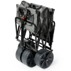 Mac Sports Heavy Duty Steel Frame Collapsible Folding 150-Lb Capacity Outdoor Beach Garden Utility Wagon Cart with 4 All Terrain Wheels & Table, Grey -Gardening Official Shop unnamed file 15