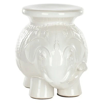 Elephant Garden Stool - White - Safavieh 2 Elephant Garden Stool - White - Safavieh - Image 2