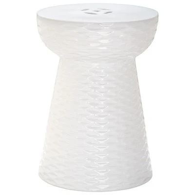 Elba Garden Stool - Safavieh® White 2 Elba Garden Stool - Safavieh® White - Image 2