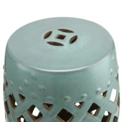Outsunny 13" x 18" Ceramic Side Table Garden Stool with Knotted Ring Design & Glazed Strong Materials -Gardening Official Shop unnamed file 1536